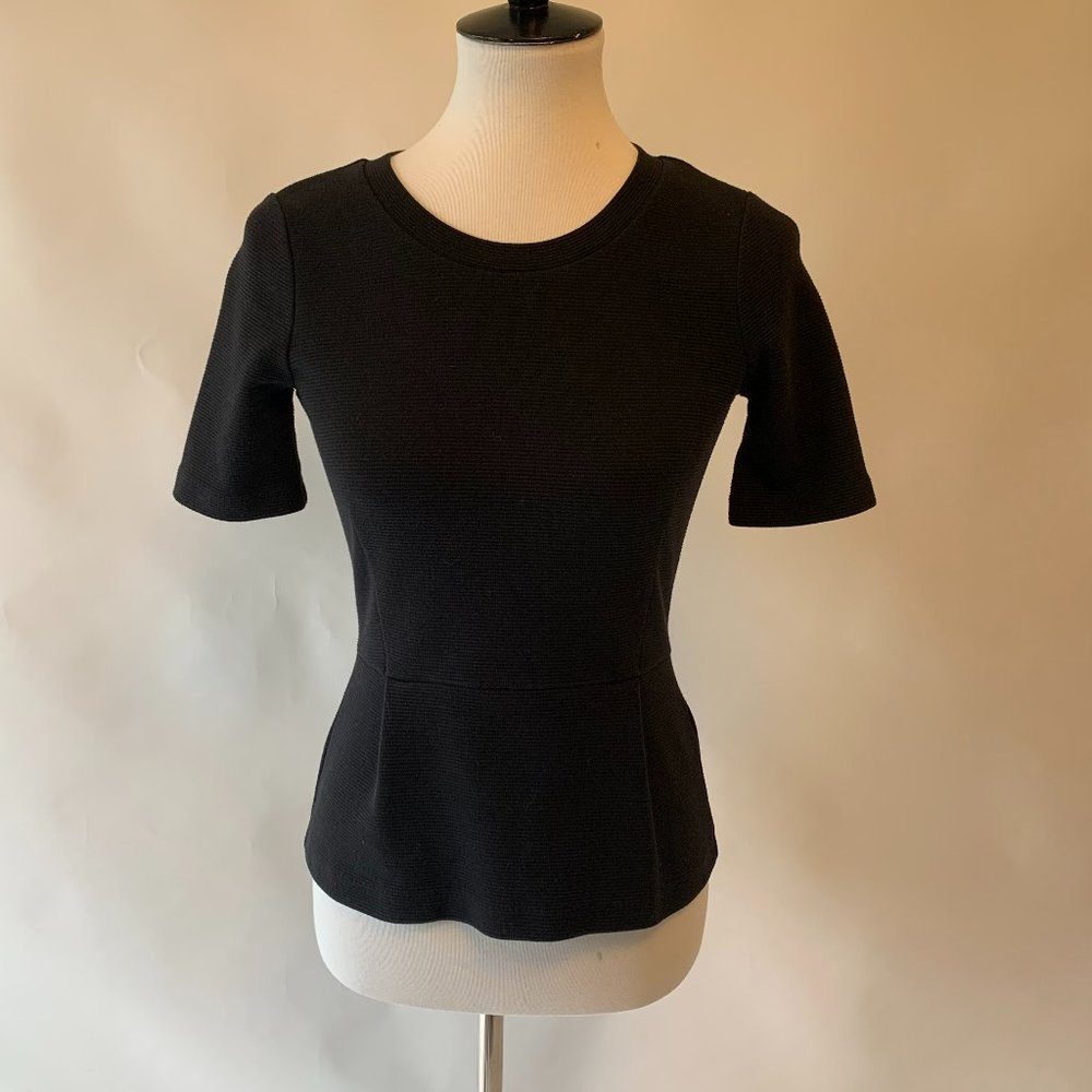 Madewell black peplum top
